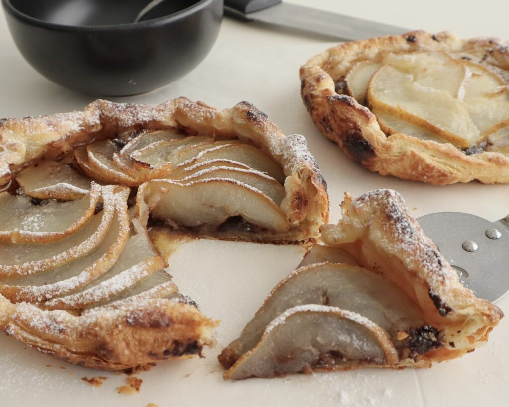 Freshly baked pear galette