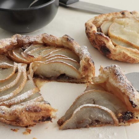 Freshly baked pear galette