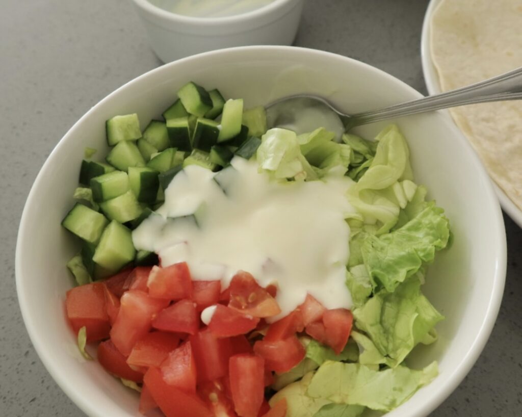 Salad with healthy dressing