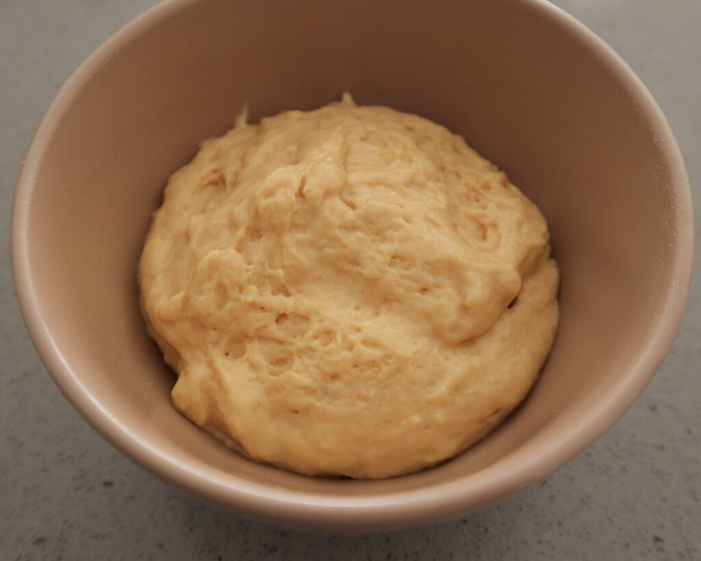 Protein cake batter before placing into the microwave