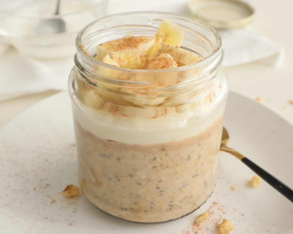 Protein Overnight Oats recipe with chia seeds